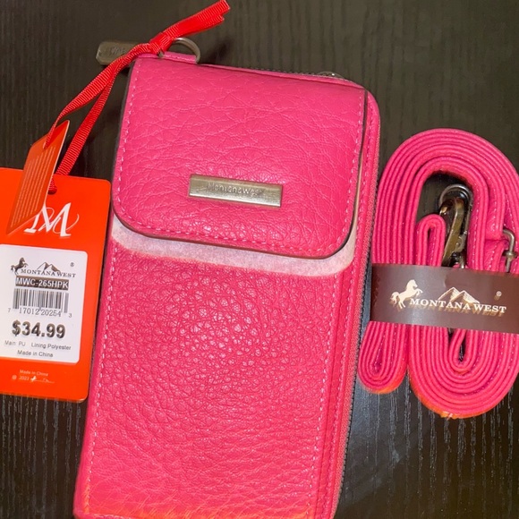 Lot of 2 Montana West Pink Wristlet Clutch & Purple Wallet - Picture 2 of 12